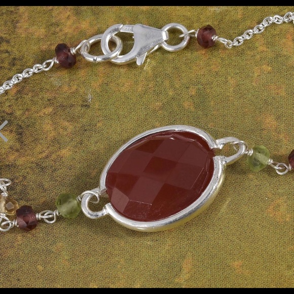 Enhanced Red Onyx, Multi Gemstone Bracelet - Picture 2 of 5